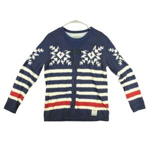 Neighborhood X Cash CA Fisherman Crew Neck T Shirt Mens Sz L Chunky Striped Blue